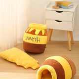 🐱 Honey Jar Plush Cat Bed – Cute & Cozy Sleeping House for Cats